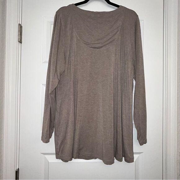 Soft Surroundings Three Faux Button Front Long Sleeve Tunic Shirt Top - Picture 9 of 10